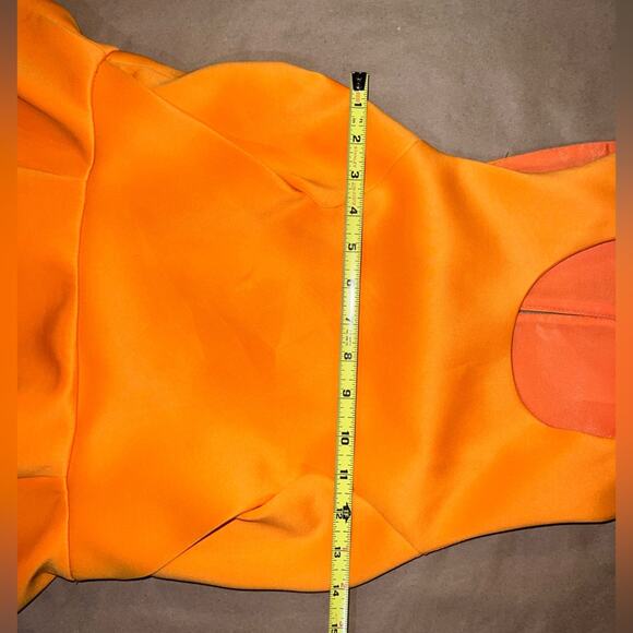 Cameo Dress Peplum Style Open Sides Back Stunning Orange Large Fully Lined - Picture 7 of 8
